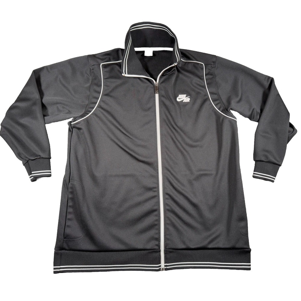 Vintage Nike Air Track Jacket Mens 2XL Black Long Sleeve Revolution Full Zip VTG